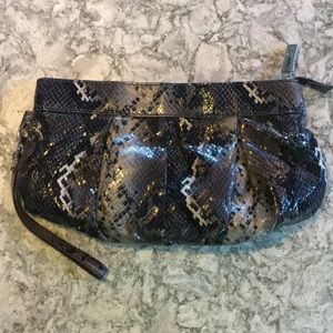 Faux Snakeskin Clutch